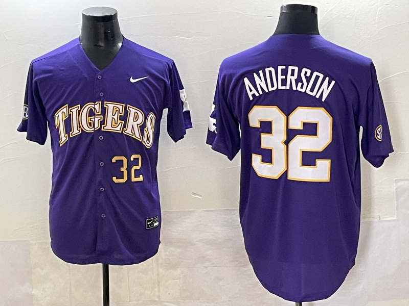 Men 2025 LSU Tigers #32 Anderson blue Joint Name Nike NCAA 2025  Jersey->ncaa teams->NCAA Jersey